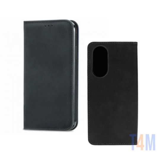 Leather Flip Cover with Internal Pocket for Oppo A98 5g Black